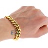 Yellow Gold 925 Silver Miami Cuban Link Mens Bracelet 12mm 9"