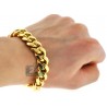 Yellow Gold 925 Silver Miami Cuban Link Mens Bracelet 13mm 9"