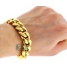 Yellow Gold 925 Silver Miami Cuban Link Mens Bracelet 15mm 9"