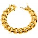 Yellow Gold 925 Silver Miami Cuban Mens Bracelet 18 mm 9 Inches