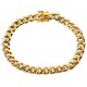 Yellow 925 Silver Miami Cuban Diamond Cut Bracelet 8.5 mm 8.5 Inch