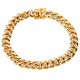 Yellow 925 Silver Miami Cuban Diamond Cut Bracelet 11 mm 9 Inches