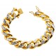 Yellow 925 Silver Miami Cuban Diamond Cut Bracelet 18 mm 9 Inches