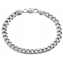 Sterling Silver Miami Cuban Link Mens Bracelet 7 mm 8 inches