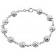 925 Sterling Silver Sun Charm Womens Bracelet 7 1/2 Inches