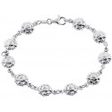 925 Sterling Silver Sun Charm Womens Bracelet 7 1/2 Inches