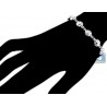 Italian 925 Sterling Silver Sun Charm Womens Bracelet 7.5"