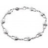 Italian 925 Sterling Silver Lock Charm Womens Bracelet 7.5"