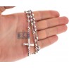 Mens Sterling Silver Rosary Beads Necklace 5 mm 20 24 inches
