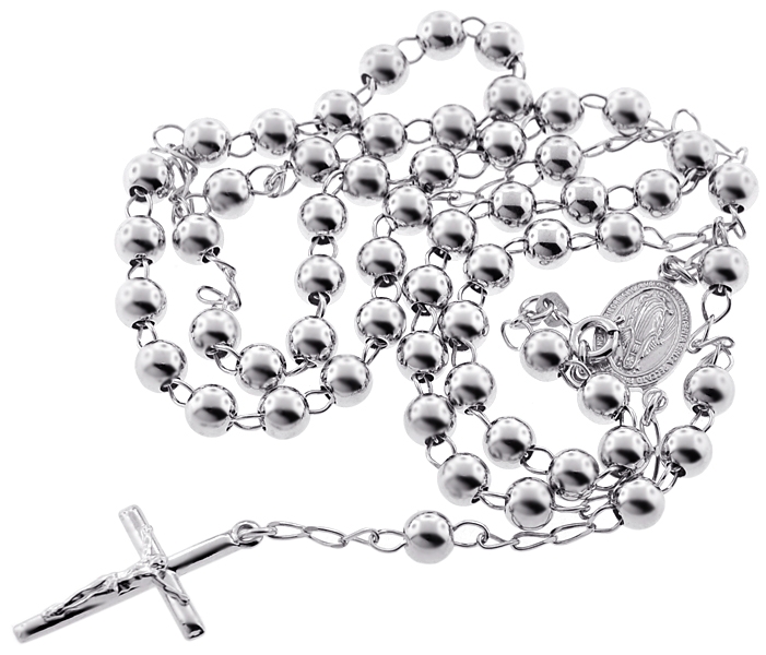 Sterling Silver Necklace 61cm/24in Rosary-style 
