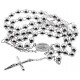Sterling Silver Rosary Beads Cross Necklace 6 mm 28 Inches