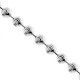 Sterling Silver Army Moon Cut Ball Mens Chain 2.5 mm