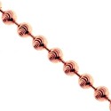 Rose Gold Sterling Silver Moon Cut Ball Mens Chain 2.5 mm