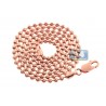 Rose Gold Sterling Silver Army Moon Ball Bead Mens Chain 2.5 mm