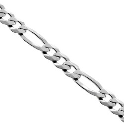 925 Sterling Silver Figaro Solid Link Mens Chain 3 mm