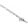 Solid Sterling Silver Mens Figaro Chain 3 mm 18 20 22 24 28 30"