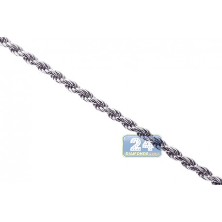 Solid Sterling Silver Womens Rope Chain 1.5 mm 16 18 20 22 24