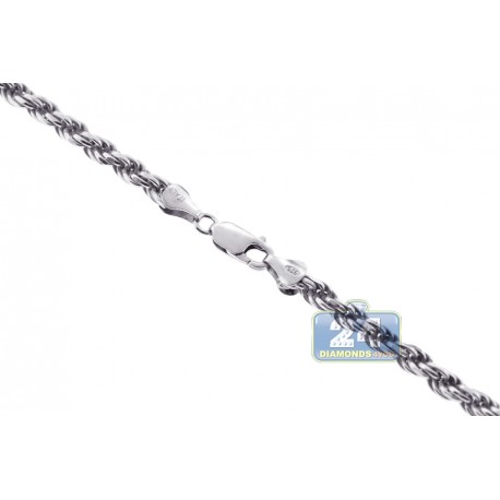 Sterling Silver Solid Rope Mens Chain 5 mm 24 26 30 inches
