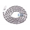 Solid Sterling Silver Mens Rope Chain 6 mm 24 26 30 inches