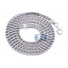 925 Sterling Silver Hollow Franco Mens Chain 4 mm 28 36 inch