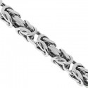 Heavy Sterling Silver Solid Byzantine Mens Chain 7 mm