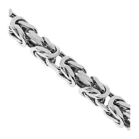 Amberta Womens 925 Sterling Silver Byzantine Chain Bracelet