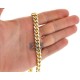 Yellow Sterling Silver Diamond Cut Miami Cuban Mens Chain 9 mm