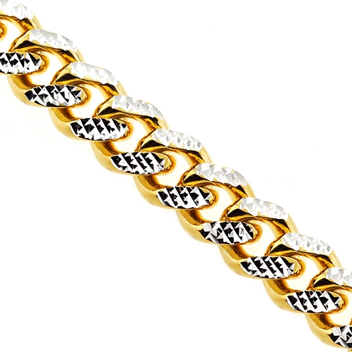 15mm Solid 925 Sterling Silver Polished and Diamond-Cut Link Necklace Chain 