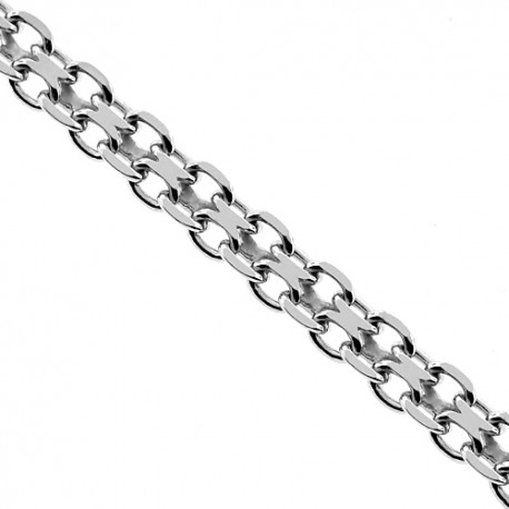 Italian 925 Silver Bismark Mesh Link Womens Chain 2.5 mm