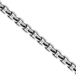 Solid Sterling Silver Round Box Womens Chain 1 mm