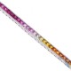 14K White Gold 7.33 ct Rainbow Gemstone Womens Tennis Bracelet
