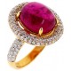18K Yellow Gold 8.61 ct Pink Tourmaline Diamond Ring