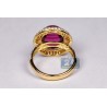 Womens Cabochon Tourmaline Diamond Ring 18K Yellow Gold 8.61 ct