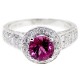 14K White Gold 2.28 ct Diamond Pink Tourmaline Womens Ring
