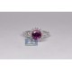 GIA 18K White Gold 2.78 ct Pink Sapphire Diamond Womens Ring