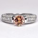 14K White Gold 1.23 ct Imperial Topaz Diamond Womens Ring