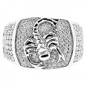14K White Gold 1.04 ct Diamond Scorpion Mens Ring