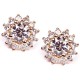 14K Yellow Gold 1.64 ct Diamond Womens Flower Stud Earrings