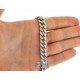 10K White Gold Puff Miami Cuban Link Mens Chain 9 mm