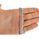 10K White Gold Puff Miami Cuban Link Mens Chain 7.5 mm