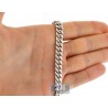 10K White Gold Hollow Miami Cuban Link Mens Chain 7.5 mm
