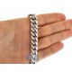 10K White Gold Hollow Miami Cuban Link Mens Chain 11 mm