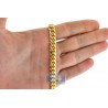 10K Yellow Gold Hollow Miami Cuban Link Mens Chain 7.5 mm