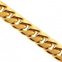 10K Yellow Gold Hollow Miami Cuban Link Mens Chain 9 mm