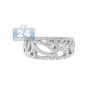 14K White Gold 0.66 ct Diamond Womens Vintage Openwork Band Ring