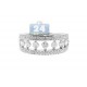 14K White Gold 0.68 ct Diamond Antique Openwork Band Ring