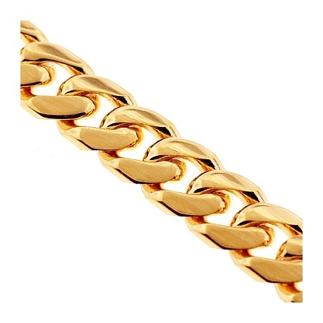 Solid 10K Yellow Gold Miami Cuban Link Mens Chain 3.4mm Lobster