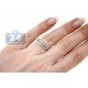 14K White Gold 0.36 ct 3 Row Diamond Open Design Womens Ring