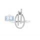 14K White Gold 0.30 ct Diamond Oval Bridge Womens Ring