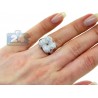 14K White Gold 1.00 ct Diamond Womens Woven Ring